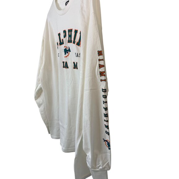 NFL Miami Dolphins Long Sleeve T-Shirt Mens L White Cotton RAA10421 New - Picture 6 of 7